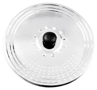 Deckel und Sieb aus Edelstahl, 3 x 27 x 30,5 cm, silber