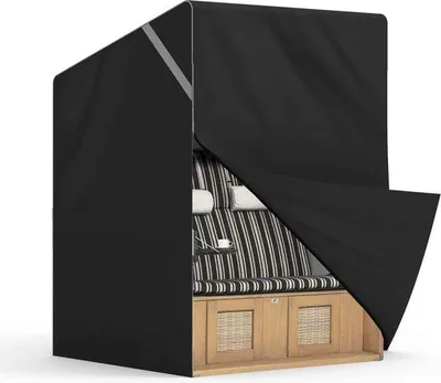 Productafbeelding van Famanu beschermhoes voor strandstoel, 135 x 105 x 175/140 cm, waterdicht, winddicht, zwart