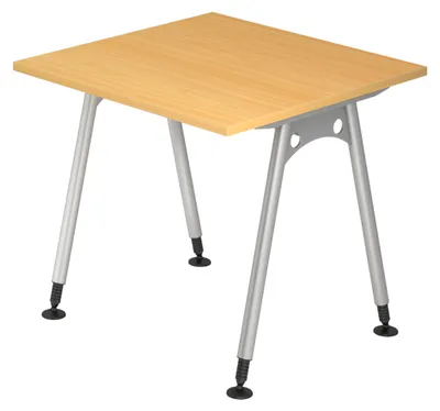 Zdjęcie produktu dla Biurko bümö seria A – wykończenie: buk, wymiary: 80 x 80 cm