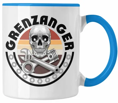 Produktbild von Motorradfahrer Tasse Geschenk Rentner Biker Werden Nicht Grau Das Ist Chrom Geschenkidee (Blau)