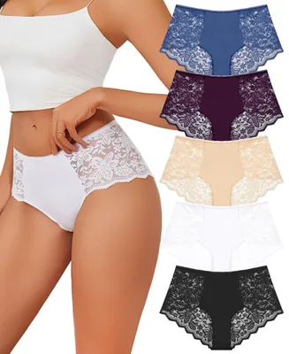 Zdjęcie produktu dla Kobiety, zestaw 5 par bielizny typu "high waist" (wysoki stan), wykonanych z oddychającego materiału