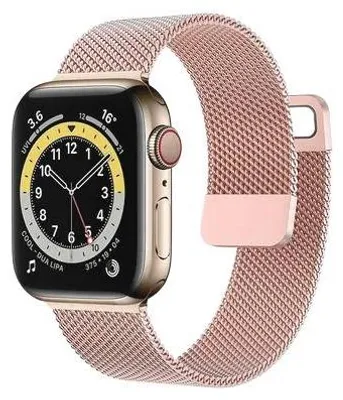 Image de BRACELET POUR APPLE WATCH, modèles 1, 2, 3, 4, 5, 6, 7, 8, 9 et SE, tailles 38/40/41 mm, couleur rose acier