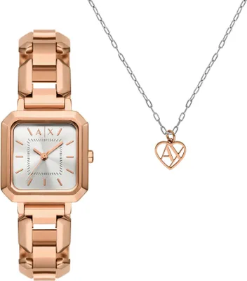 Produktbild von Frauenset ARMANI EXCHANGE AX7167SET in Rosa und Gold Fashion.