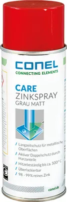Produktbild von CONEL CARE Zinkspray grau, Hitzebeständig bis 500 °C, 99 % Zink Korrosionsschutz 400 ml Spraydose