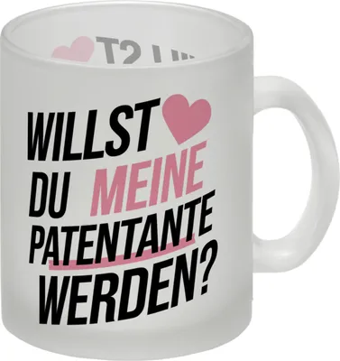 Produktbild von Herz - Patentante werden Glas Tasse