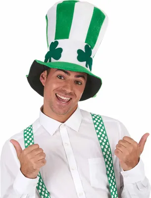 Produktbild von St. Patrick's Day Zylinder Kostümaccessoire grün-weiss - Einheitsgröße