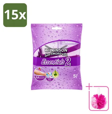 Productafbeelding van 15 x Wilkinson Essentials wegwerpscheermesjes voor dames met antisliphandgreep - Voordeelpakket - 15 stuks
