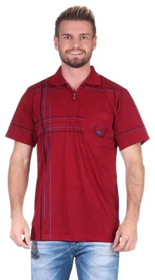 Produktbild von Herren Poloshirt T-Shirt Polo-Hemd Kurzarm, Rot L