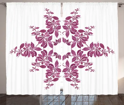 Produktbild von ABAKUHAUS Lila Rustikaler Gardine, Brautblumenstrauß, Schlafzimmer Kräuselband Vorhang mit Schlaufen und Haken, 280 x 260 cm, Violettes Weiß