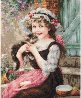 Produktbild von Luca-S Kreuzstich Set "Kleines Kätzchen", Zählmuster, 35x43cm