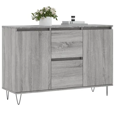 Produktbild von "im Diskont"Sideboard 1 PC Moderne für Wohnzimmer - Anrichte/Beistellschrank - Grau Sonoma 101,5x35x70 cm Holzwerkstoff - Kommoden DEMöbel46009