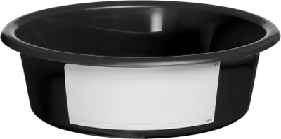 Image de Mangeoire 6 l noir avec étiquette blanche (cheval veau mouton)