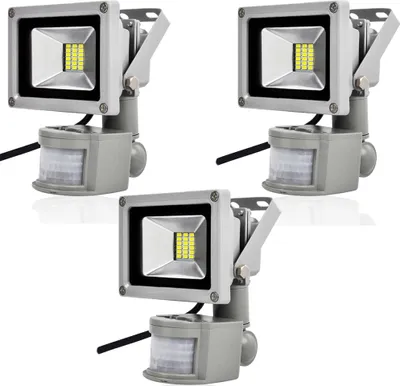 Produktbild von 3pcs 20W LED Fluter SMD Strahler mit PIR Bewegungsmelder,Greenmigo 120°Fluter IP65 Wasserdicht Aluminiumkörper Grau Kaltweiß