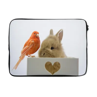 Produktbild von MuchoWow® Laptop Hülle 13 Zoll Tiere - Kaninchen - Vogel Laptoptasche - Laptophülle - Sleeve - Rundumschutz