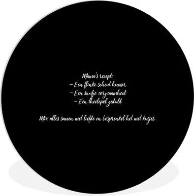 Produktbild von MuchoWow® Rundes Wandbild - Runde Bilder Zitate - Sprichwörter - Mama - Rezept - Kochen Ø 60 cm Kreis Wanddekoration Kunststoff - Wandkreis - Wandschmuck - Wand Kreis - Das Schlafzimmer - Die Bilder - Wandmalerei - Kunst für das Haus - das Plastik