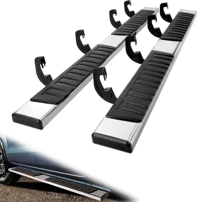Produktbild von Trittbretter, 6-Zoll-Trittstangen, kompatibel mit 2007–2018 Chevy Silverado/GMC Sierra 1500 Crew Cab/2019 2500HD 3500HD 1500 LD, 201 Edelstahl-Seitentrittstufen, 500 lbs Tragkraft, 2-teilig
