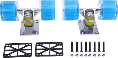 Zdjęcie produktu dla 1 para kółek i trucków do deskorolkipoliuretan longboard 3,2 cala do cruisera ze stopu aluminium 55x45mm niebieskie