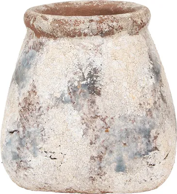 Produktbild von Clayre & Eef Blumentopf 10x10x10 cm Beige Grün Terrakotta