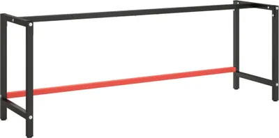 Zdjęcie produktu dla Rama do stołu roboczego, czerwono-czarna, 220x57x79 cm, metal