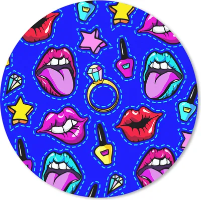 Produktbild von MuchoWow® Mauspad Mousepad Muster - Popart - Neon - Blau 20x20 cm - Mousepads - Maus Mat - Pad - Mausunterlage - Schreibtischmatte