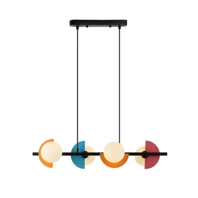 Image de Lampe suspendue multicolore quatre sphères en verre Nauti 4xG9 25W Italux