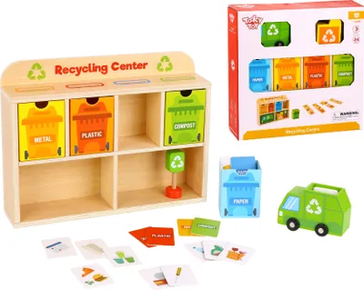 Obrázek produktu pro TOOKY TOY Dřevěné recyklační centrum Vzdělávací třídička