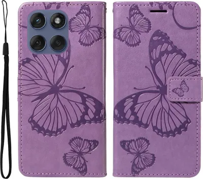 Produktbild von Motorola Edge 60 / 60 Fusion / 60 Pro Hülle - Coverup Schmetterlinge Klapphülle - Lila