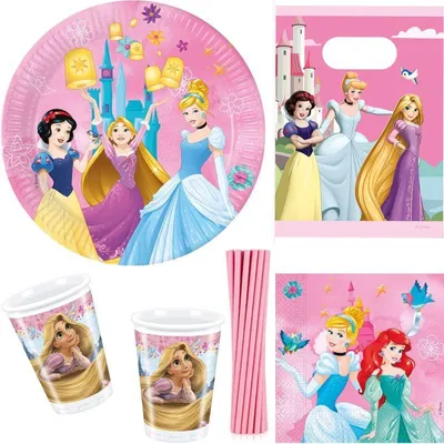 Produktbild von Rapunzel Partyset zum Kindergeburtstag Disney Princess Party Deko