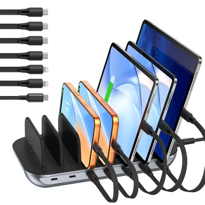 Obrázek produktu pro Nabíjecí stanice USB-C o výkonu 140 W s 7 porty, pro rychlé nabíjení více zařízení