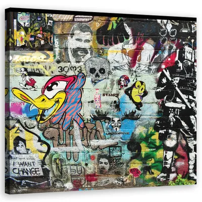 Produktbild von Leinwandbild abstraktionen - farbenfroh 30x30 cm Feeby farbe wandbild bereit zum aufhängen