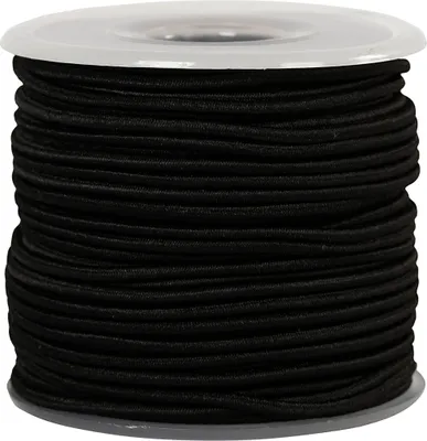 Produktbild von Creativ Company elastische Kordel schwarz 2 mm 25 m Bastelband
