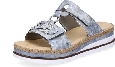 Immagine prodotto di Rieker V7986-12 Zoccoli con zeppa per donna, Dimensione:41 EU, Colore:Blu