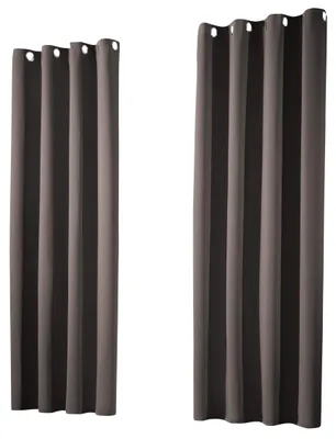 Verdunkelungsvorhang-Set 2er, 245x135 cm, grau-braun, blickdicht, isolierend