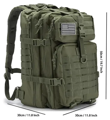 Immagine prodotto di Zaino militare da uomo, capacità 45 litri, impermeabile, ideale per attività all'aperto