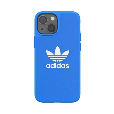 Produktbild von Adidas iPhone 13 Mini Abdeckung blau und weiß kratzfestes Modell 47067