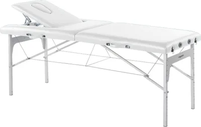 Produktbild von Behandlungsliege, Massageliege, Liege klappbar, mobil, Höhe 68-84 cm, Farbe:41 weiß