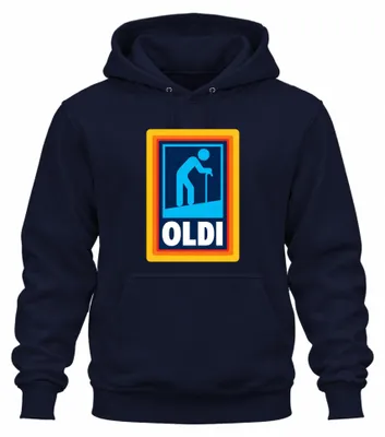 Productafbeelding van OLDI, Grappige Opa, Gepensioneerde, Verjaardagsopdruk, Sarcasme, Hoodie, Trui met capuchon, Marineblauw, Maat L
