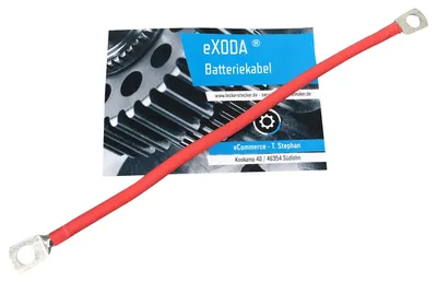 Imagen del producto de Cable para batería eXODA, 35 mm², 30 cm, con terminal M6, color rojo, flexible, 99% cobre, resistente al calor
