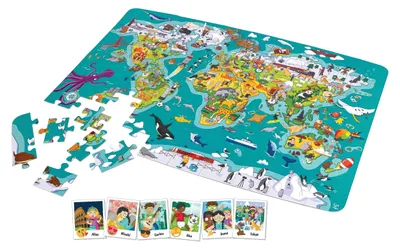 Productafbeelding van "2-in-1 Wereldsafari" Puzzel en spel / 105 stukjes