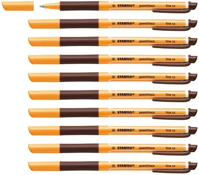 Produktbild von Tintenroller - STABILO pointVisco - 10er Pack - braun