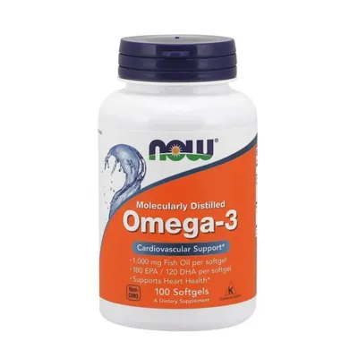 Productafbeelding van NOW Foods omega 3, moleculair gedistilleerde visolie, 100 capsules 264