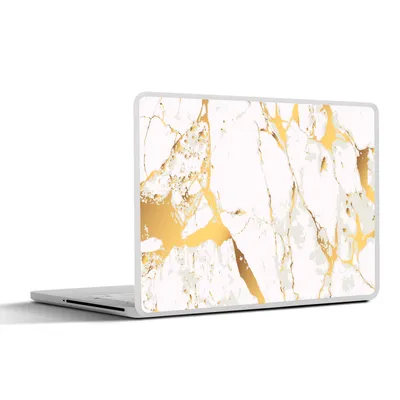 Produktbild von MuchoWow® Laptop Aufkleber Sticker Cover Marmor - Gold - Weiß - Chic 30x21 cm - Sticker für Laptop - Selbstklebend