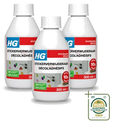 Produktbild von 3 x HG Stickerentferner - zum Entfernen von Aufklebern und Kleberesten - 300 ml - Vorratspackung - 3 Stücke