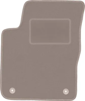 Produktbild von Fahrerfußmatte Velours beige passend für Hyundai i10 (2007-2013, Schrägheck) – mit Befestigungen – passgenau