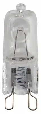 Immagine prodotto di Lampada alogena Spectrum per stufe a pavimento, 40W, attacco G9, vetro trasparente, 350 lumen, luce bianco caldo 2700K, dimmerabile, resistente al calore fino a 300°C
