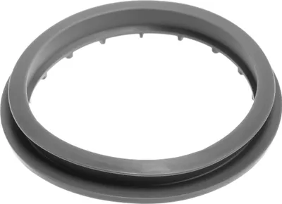 A gray rubber gasket for a kitchen machine.
