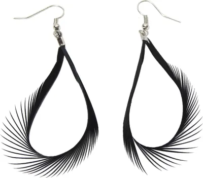 Produktbild von 1 Paar Feder Ohrringe Boho Schwarz
