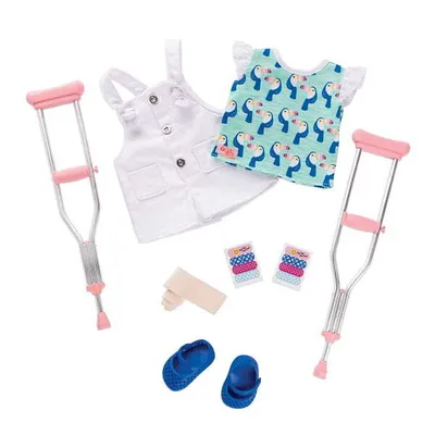 Produktbild von Puppenkleider-Set mit orthopädischen Krücken - BOOBOO KISSES - OUR GENERATION