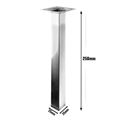 Image de Pied table basse carré HETTICH fixe acier brossé gris