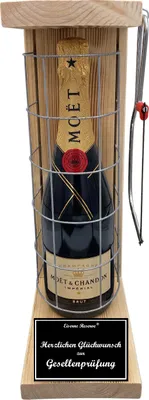 Produktbild von Moet - Herzlichen Glückwunsch zur Gesellenprüfung - Eiserne Reserve Gitterkäfig Geschenk zur Gesellenprüfung
